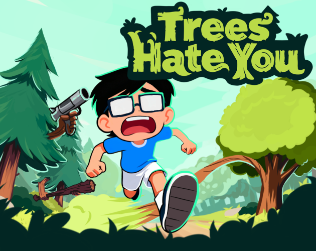 Safe-looking forest path in Trees Hate You hiding a trap